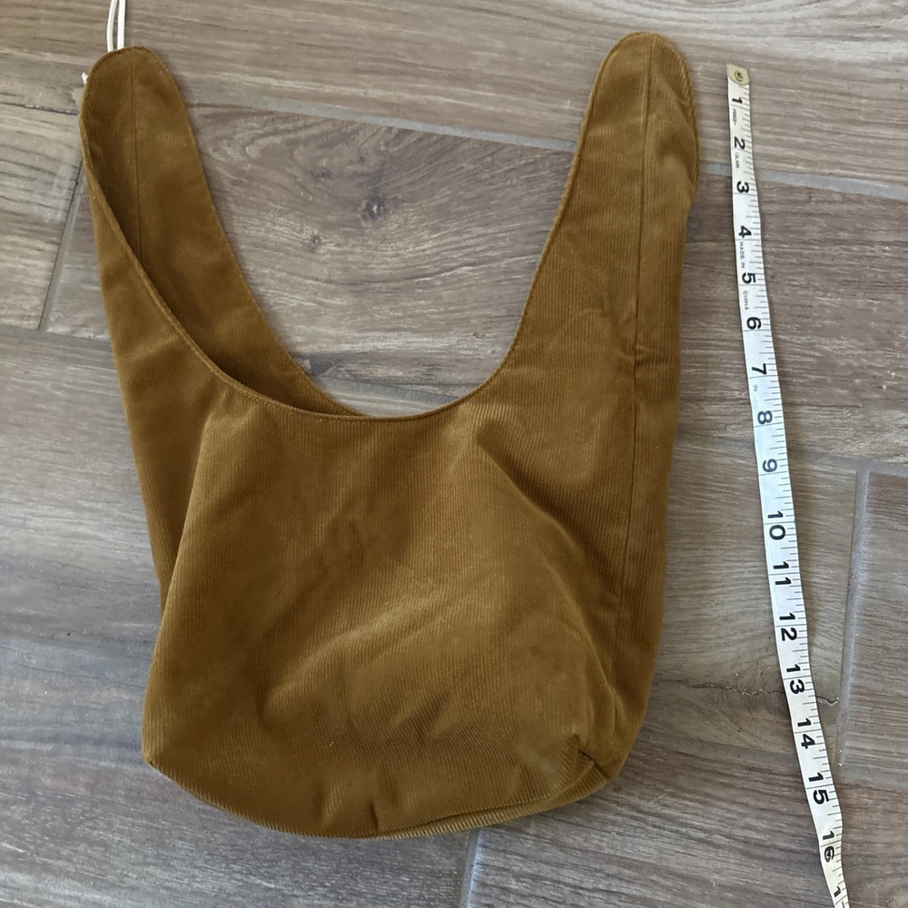 Merit Beauty Ochre Yellow Corduroy Tote Bag Small Hobo Minimalist NEW - Picture 6 of 7